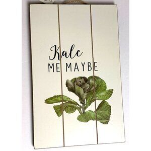 Kale Me Maybe Wall Decor Plaque Wooden Country Farmhouse Earthy Granny Garden
